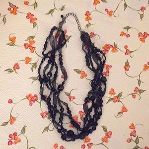 Black Ribbon Necklace